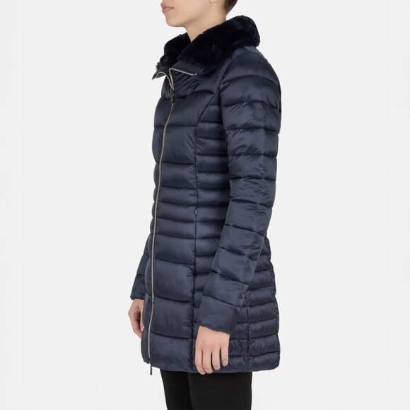 Save The Duck Caroline Satin Puffer Jacket in Navy/Black - sz 5 (XXL) - Picture 2 of 14